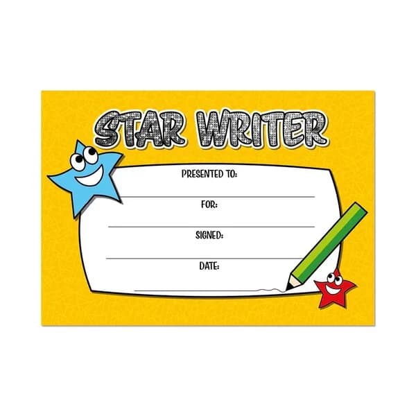 Sparkling Certificate - Star Writer
