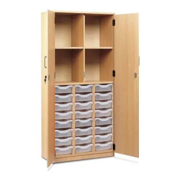 Shallow Tray Storage Cupboard - 24 Trays
