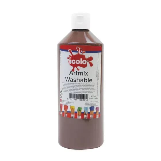 Artmix Washable Burnt Umber - 500ml