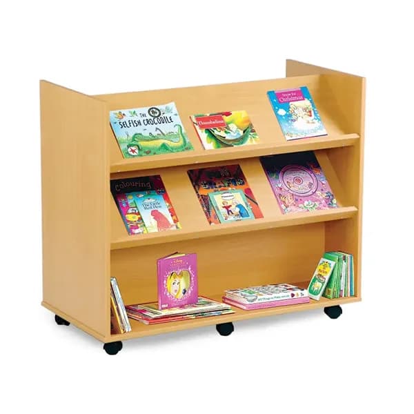 Library Unit With 2 Angled and 1 Horizontal Shelf