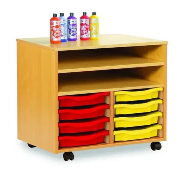 Shallow Tray Shelf Unit - 8 Trays