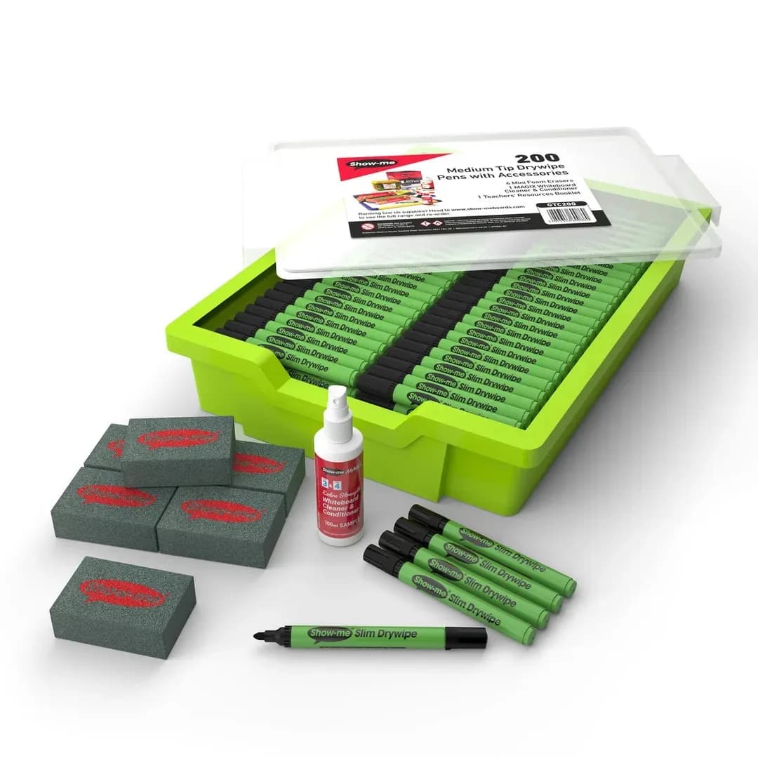 Whiteboard Markers - Medium Tip - Black - Classroom Tray Kit