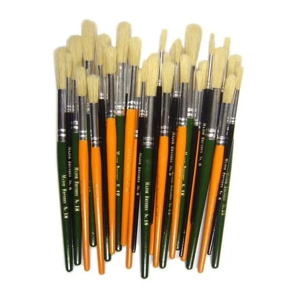 Short Hog Hairbrushes Assorted Round