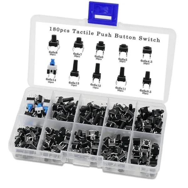 180pcs 10 Values Switch Button Kit