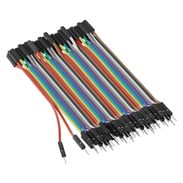 Male to Female Jumper Wire (Multicolor, 10cm Length) - 40/ Pack