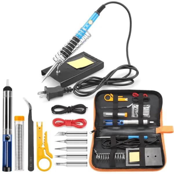 Soldering Iron Kit 15pcs/Set, 60w Adjustable Temperature