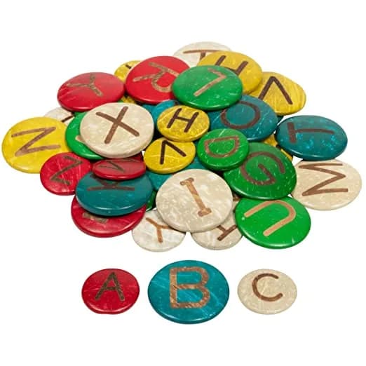Coconut Shell Circles - Uppercase Alphabet