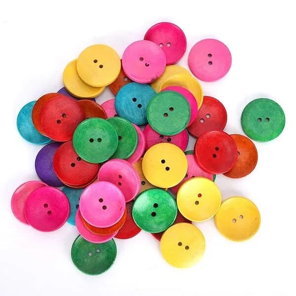 Buttons - Coconut Shell (Colored)