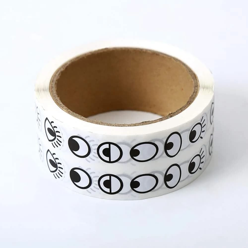 Eye stickers on a roll- Black & White