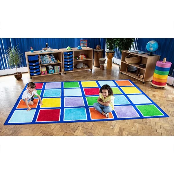 Rainbow Squares Placement Carpet