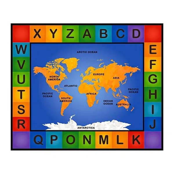 World Map Carpet