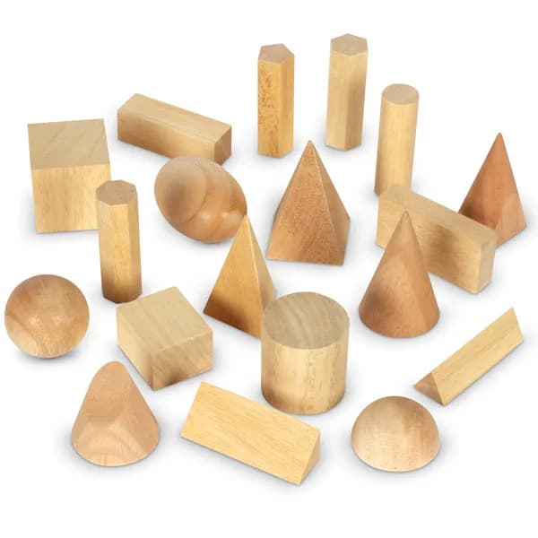 Wooden Geometric Solids - Set of 12